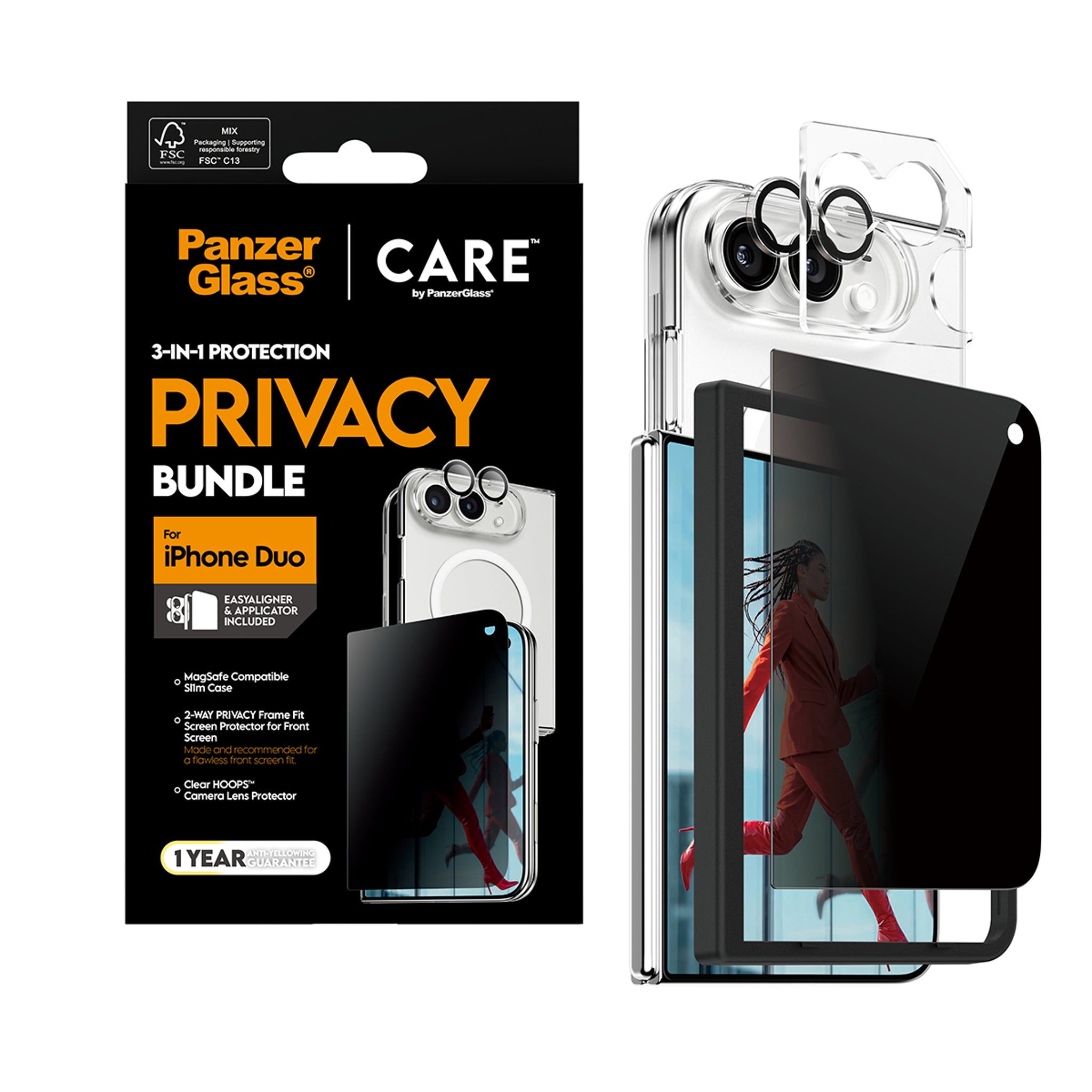 PanzerGlass® | CARE™ by PanzerGlass® 3-in-1 Flagship Privacy Bundle iPhone Duo